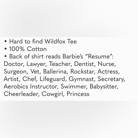 NWT Wildfox Barbie tee size XS RARE - Picture 7 of 7